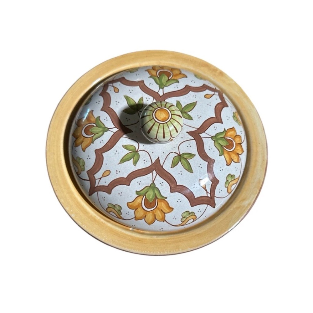 Muse Yellow and Green Floral Ceramic Lid